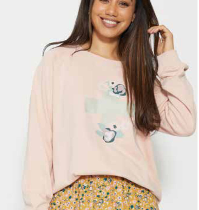 8040. Blush floral cross sweatshirt